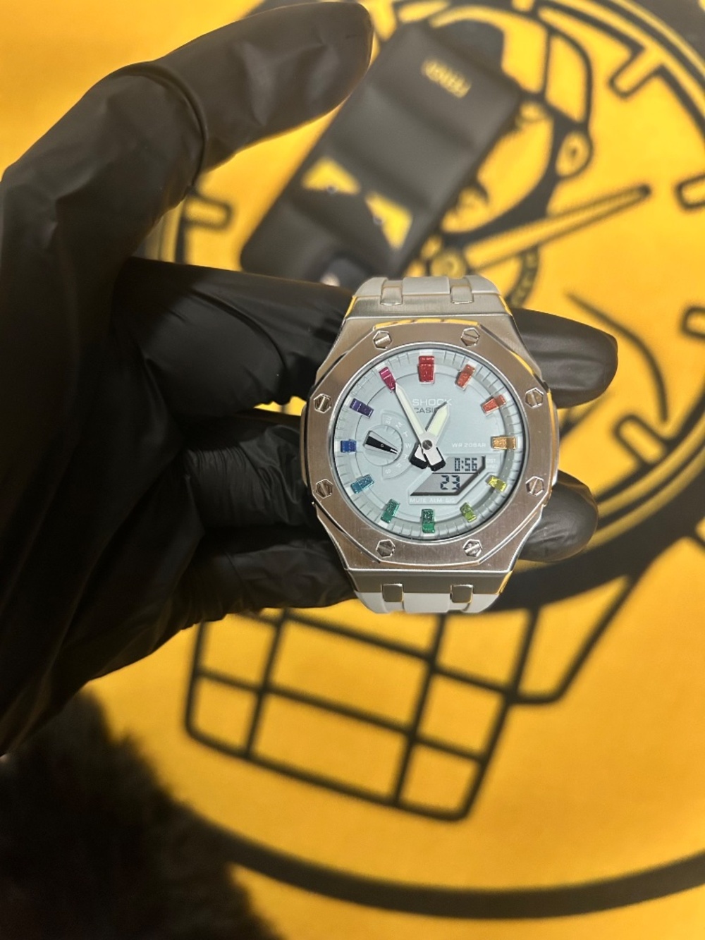 Casio G-Shock Metal Rainbow Dial Watch โ Luxury Steel Bezel, 200M Water Resistan - Picture 6 of 10